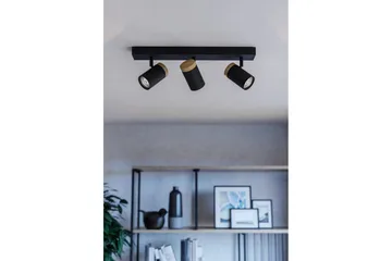 LED-spottilamppu Eglo Cartagena Musta/Puu 3 lamppua - 3 lamppua - Valaistus - Hehkulamppu & polttimo - Spottivalaisin & alasvalo - Seinäspotti