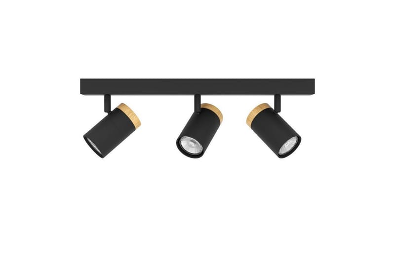 LED-spottilamppu Eglo Cartagena Musta/Puu 3 lamppua - 3 lamppua - Valaistus - Hehkulamppu & polttimo - Spottivalaisin & alasvalo - Seinäspotti