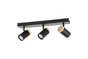 LED-spottilamppu Eglo Cartagena Musta/Puu 3 lamppua - 3 lamppua - Valaistus - Hehkulamppu & polttimo - Spottivalaisin & alasvalo - Seinäspotti