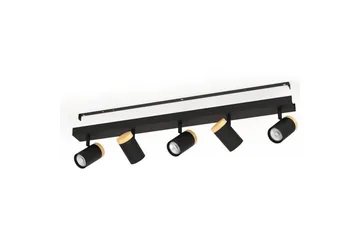 LED-spottilamppu Eglo Cartagena Musta/Puu 5 Lamput - 5 Lamput - Valaistus - Hehkulamppu & polttimo - Spottivalaisin & alasvalo - Seinäspotti