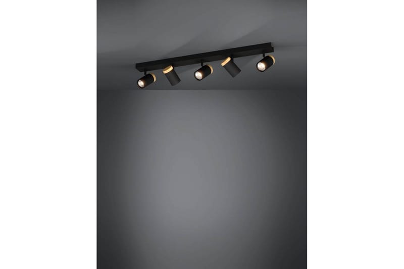 LED-spottilamppu Eglo Cartagena Musta/Puu 5 Lamput - 5 Lamput - Valaistus - Hehkulamppu & polttimo - Spottivalaisin & alasvalo - Seinäspotti