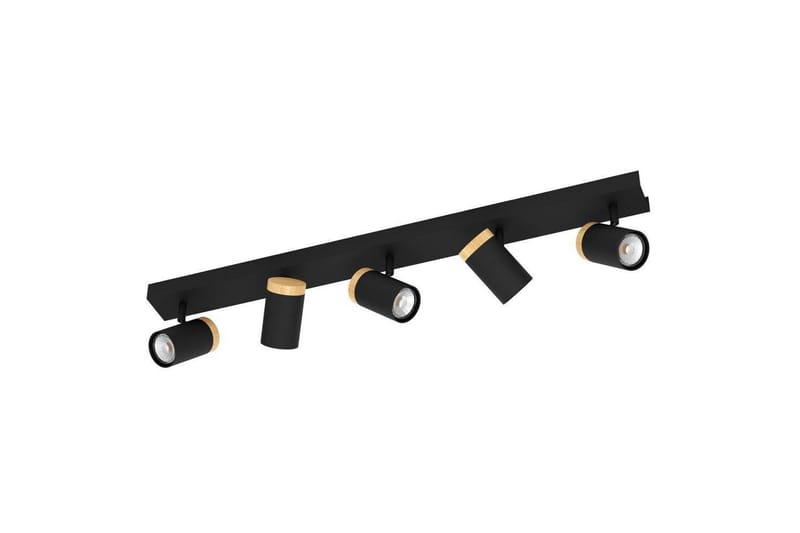 LED-spottilamppu Eglo Cartagena Musta/Puu 5 Lamput - 5 Lamput - Valaistus - Hehkulamppu & polttimo - Spottivalaisin & alasvalo - Seinäspotti