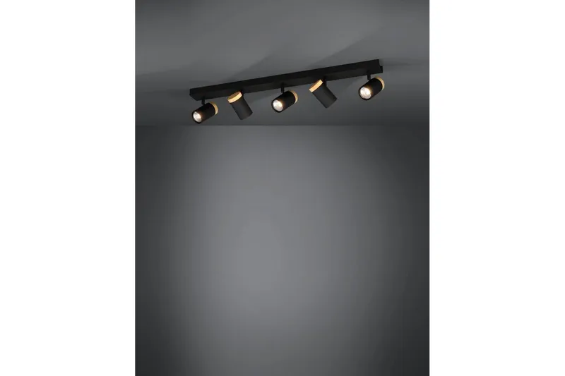 LED-spottilamppu Eglo Cartagena Musta/Puu 5 Lamput - 5 Lamput - Valaistus - Hehkulamppu & polttimo - Spottivalaisin & alasvalo - Seinäspotti