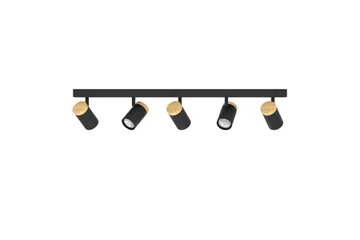LED-spottilamppu Eglo Cartagena Musta/Puu 5 Lamput - 5 Lamput - Valaistus - Hehkulamppu & polttimo - Spottivalaisin & alasvalo - Seinäspotti