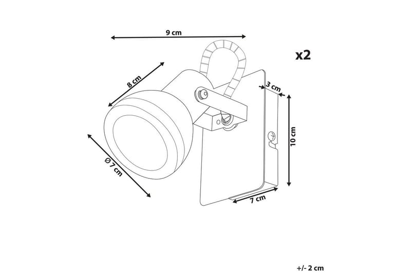 Santokari Kohdevalaisin 2 kpl GU10 - Valkoinen/Musta - Valaistus - Hehkulamppu & polttimo - Spottivalaisin & alasvalo - Seinäspotti