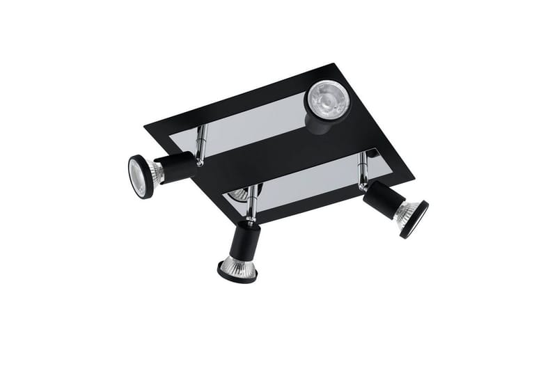 Spotlight Eglo Sarria Neliö Musta, Kromi, Musta/Kromi