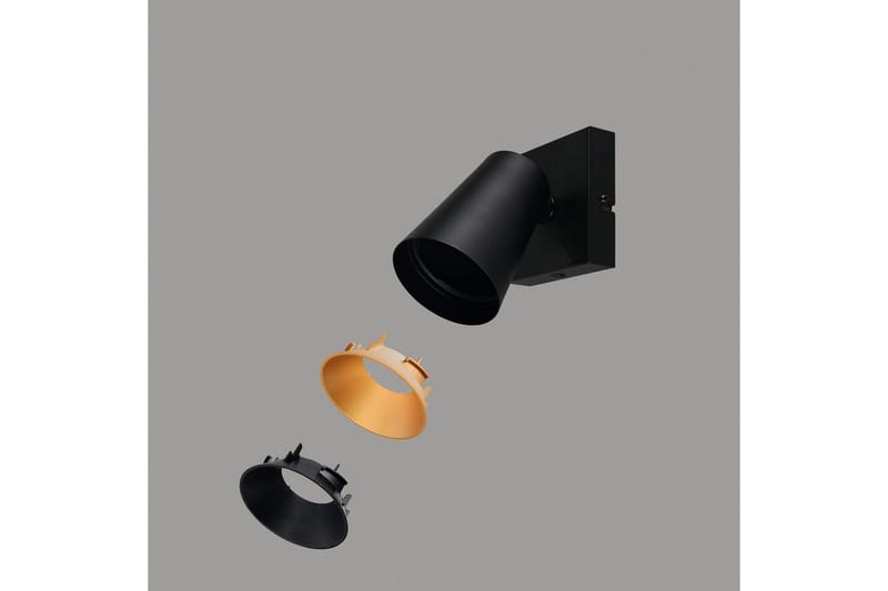 Spotti TRIO Sharp 1-osainen, Mattamusta/kulta - 1-osainen, Mattamusta/kulta - Valaistus - Hehkulamppu & polttimo - Spottivalaisin & alasvalo - Kattospotti