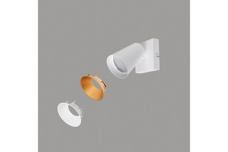 Spotti TRIO Sharp 1-osainen, Mattavalkoinen/kulta - 1-osainen, Mattavalkoinen/kulta - Valaistus - Hehkulamppu & polttimo - Spottivalaisin & alasvalo - Kattospotti