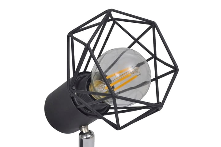 Teollistyylinen Vaijerirunko Spottivalo 2 LED Polttimoa - Musta - Kohdevalo kisko