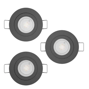 Upotettu Valaisin Barranco 30 mm 3000K Set om 3 - Musta - Valaistus - Hehkulamppu & polttimo - Spottivalaisin & alasvalo - Kattospotti