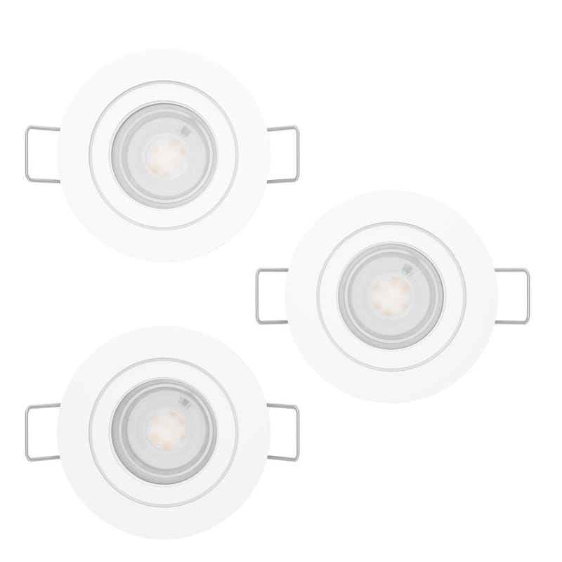 Upotettu Valaisin Barranco 30 mm 3000K Set om 3 - Valkoinen - Valaistus - Hehkulamppu & polttimo - Spottivalaisin & alasvalo - Kattospotti