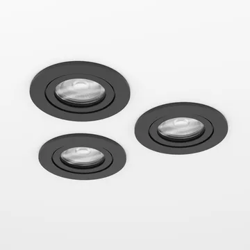 Upotettu Valaisin Barranco 90 mm 4000K Set om 3 - Musta - Valaistus - Hehkulamppu & polttimo - Spottivalaisin & alasvalo - Kattospotti