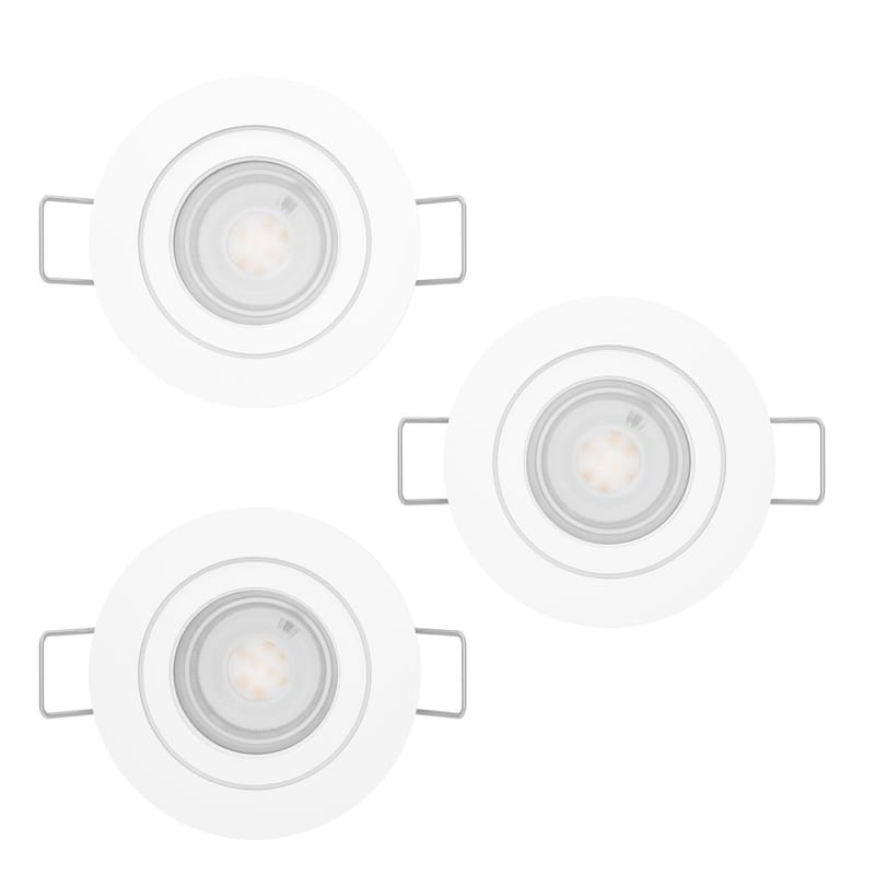 Upotettu Valaisin Barranco 90 mm 4000K Set om 3 - Valkoinen - Valaistus - Hehkulamppu & polttimo - Spottivalaisin & alasvalo - Kattospotti