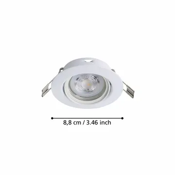 Upotettu Valaisin Favazzina 88 mm sarja, 3 kpl - Valkoinen - Valaistus - Hehkulamppu & polttimo - Spottivalaisin & alasvalo - Kattospotti