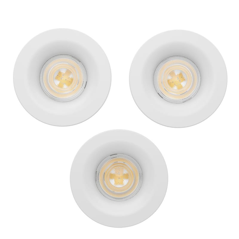 Upotettu Valaisin Salabate 88 mm Setti, 3 kpl - Valkoinen - Valaistus - Hehkulamppu & polttimo - Spottivalaisin & alasvalo - Kattospotti