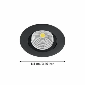 Upotettu Valaisin Saliceto Ø88 mm 2700K - Musta - Valaistus - Hehkulamppu & polttimo - Spottivalaisin & alasvalo - Kattospotti