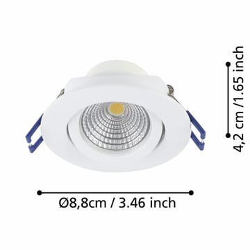 Upotettu Valaisin Saliceto 3 kpl Ø88 mm 2700K - Valkoinen - Valaistus - Hehkulamppu & polttimo - Spottivalaisin & alasvalo - Kattospotti