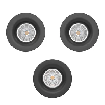 Upotettu Valaisin Saliceto 88 mm 2700K Setti, 3 kpl - Musta - Valaistus - Hehkulamppu & polttimo - Spottivalaisin & alasvalo - Kattospotti