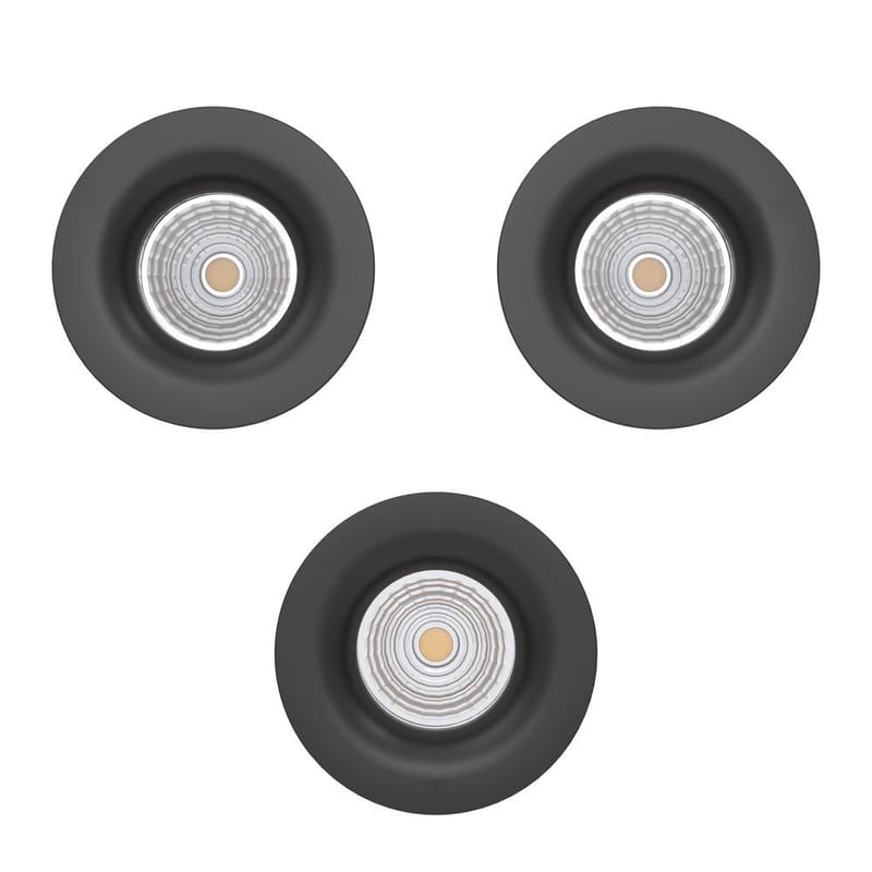 Upotettu Valaisin Saliceto 88 mm 2700K Setti, 3 kpl - Musta - Valaistus - Hehkulamppu & polttimo - Spottivalaisin & alasvalo - Kattospotti