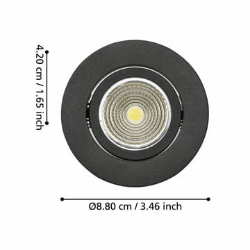 Upotettu Valaisin Saliceto 88 mm 4000K - Musta - Valaistus - Hehkulamppu & polttimo - Spottivalaisin & alasvalo - Kattospotti