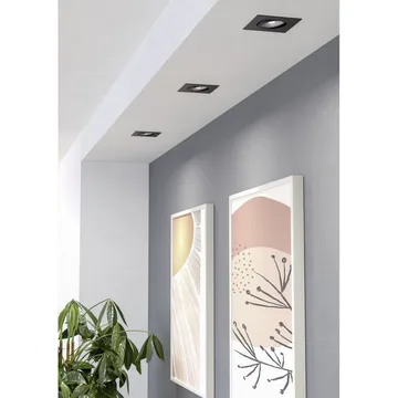 Upotettu Valaisin Saliceto 88x88 mm 2700K Sarja 3 - Musta - Valaistus - Hehkulamppu & polttimo - Spottivalaisin & alasvalo - Kattospotti