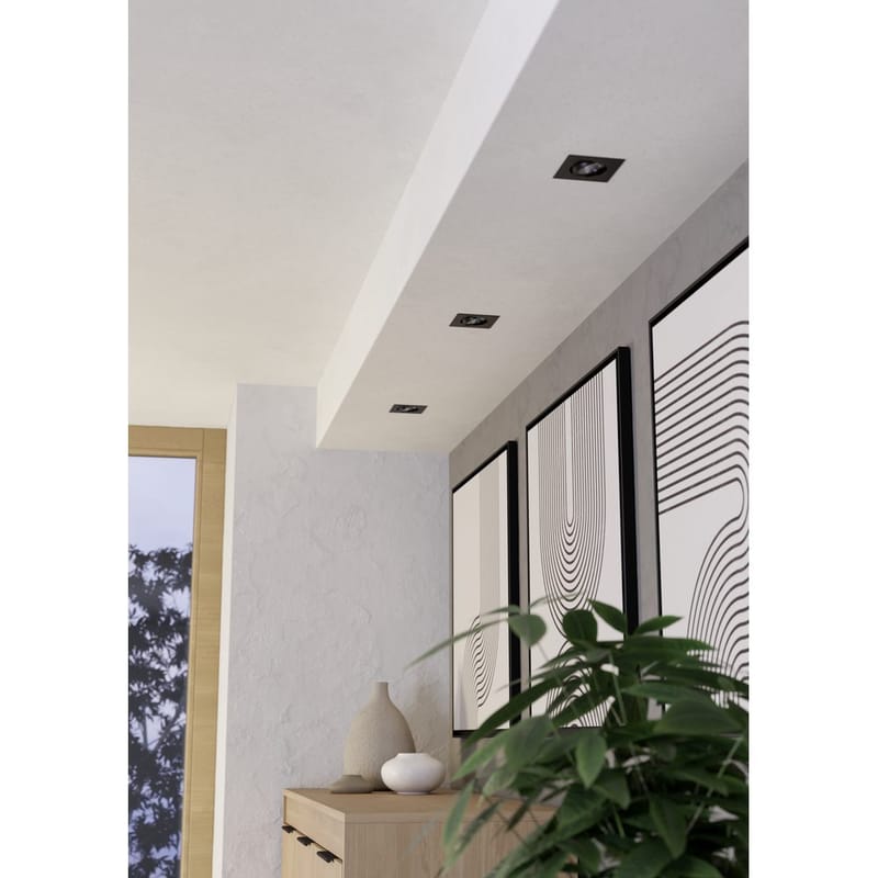 Upotettu Valaisin Saliceto 88x88 mm 4000K Sarja 3 - Musta - Valaistus - Hehkulamppu & polttimo - Spottivalaisin & alasvalo - Kattospotti