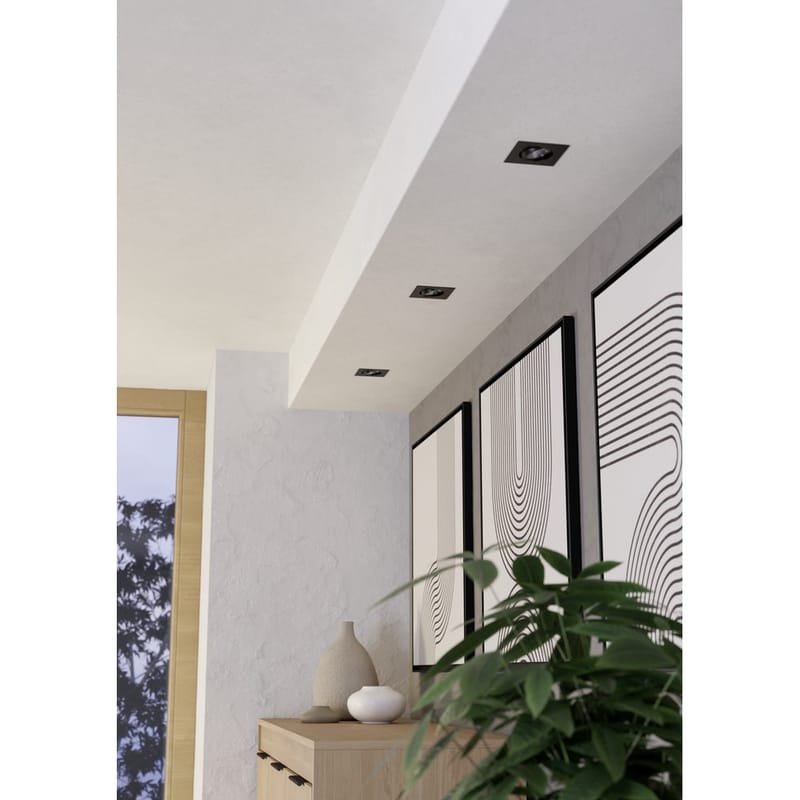 Upotettu Valaisin Saliceto 88x88 mm 4000K Sarja 3 - Musta - Valaistus - Hehkulamppu & polttimo - Spottivalaisin & alasvalo - Kattospotti