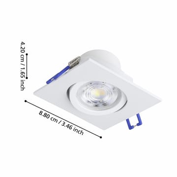 Upotettu Valaisin Saliceto 88x88 mm 4000K Sarja 3 - Valkoinen - Valaistus - Hehkulamppu & polttimo - Spottivalaisin & alasvalo - Kattospotti