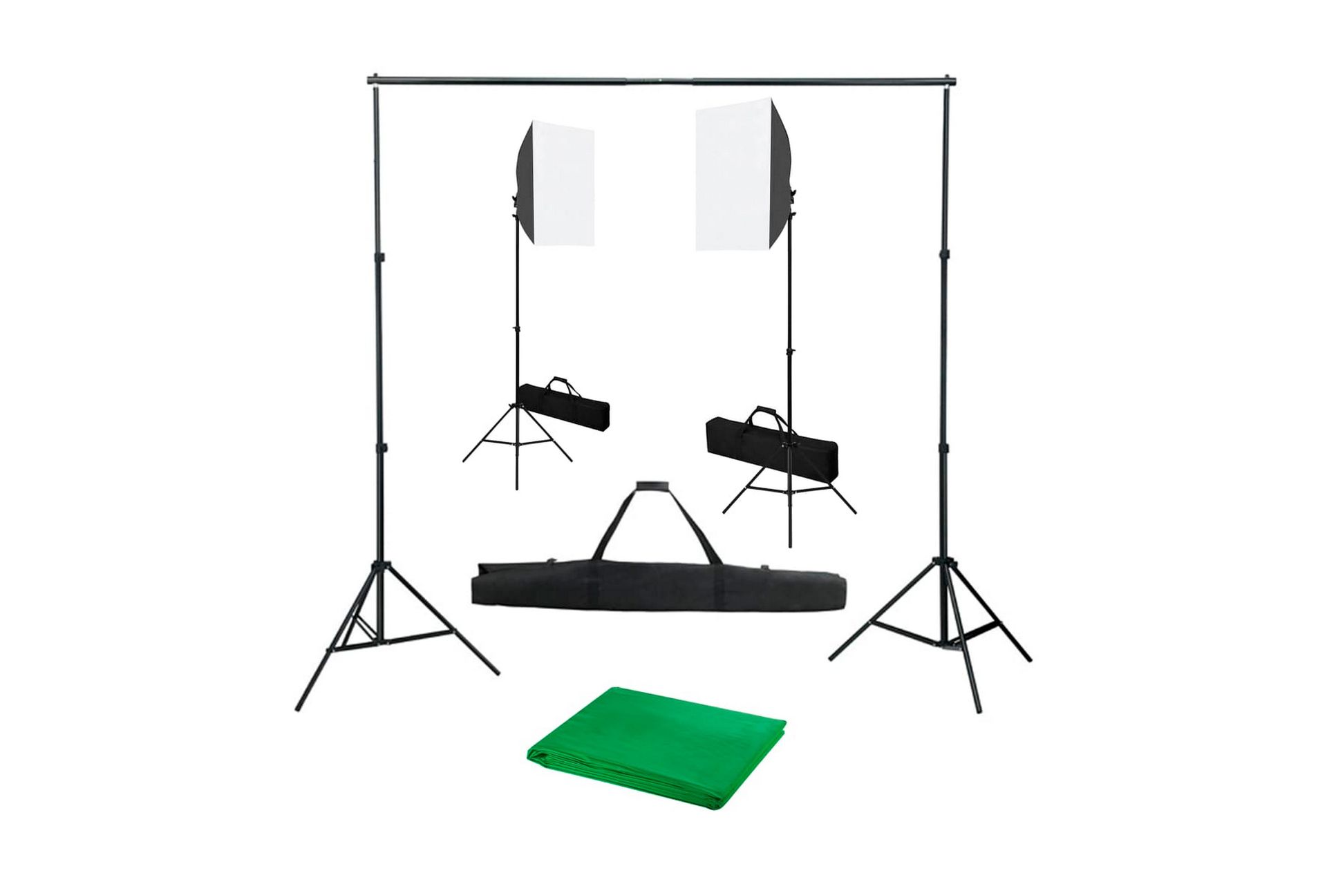 Valokuvastudiosarja softbox-valoilla ja taustakankaalla - Valaistus - Hehkulamppu & polttimo - Työvalaistus - Valokuvaus & studiovalaisimet