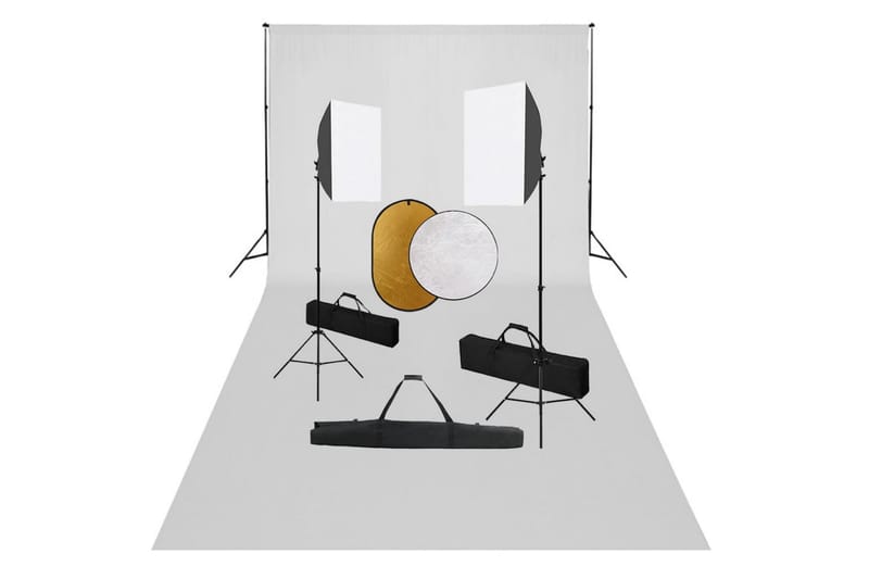 Valokuvastudiosarja softbox-valot, taustakangas ja heijastin - Valaistus - Hehkulamppu & polttimo - Työvalaistus - Valokuvaus & studiovalaisimet