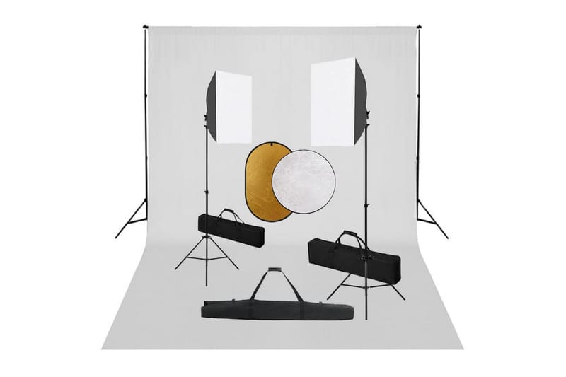 Valokuvastudiosarja softbox-valot, taustakangas ja heijastin - Valaistus - Hehkulamppu & polttimo - Työvalaistus - Valokuvaus & studiovalaisimet