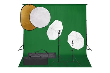 Valokuvastudiosarja valot, taustakangas ja heijastin - Musta - Valaistus - Hehkulamppu & polttimo - Työvalaistus - Valokuvaus & studiovalaisimet