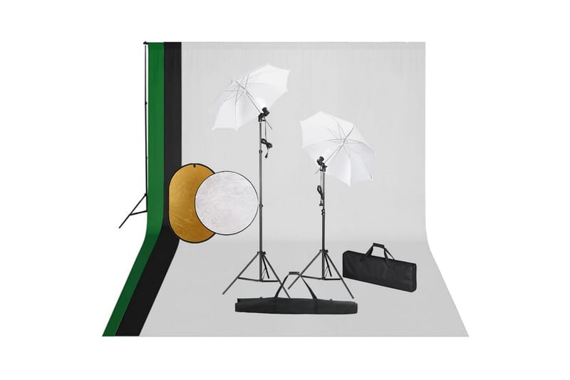 Valokuvastudiosarja valot, taustakangas ja heijastin - Valaistus - Hehkulamppu & polttimo - Työvalaistus - Valokuvaus & studiovalaisimet