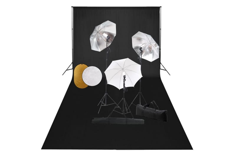 Valokuvastudiosarja valot, varjot, taustakangas ja heijastin - Valaistus - Hehkulamppu & polttimo - Työvalaistus - Valokuvaus & studiovalaisimet