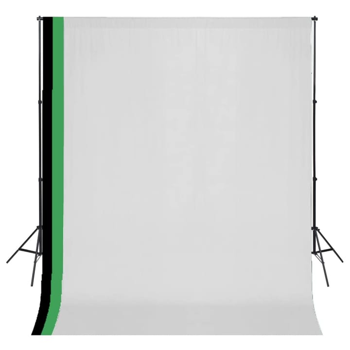 Valokuvastudiosetti 3 puuvillataustaa säädettävä runko 3x3 m - Musta - Valokuvaus & studiovalaisimet