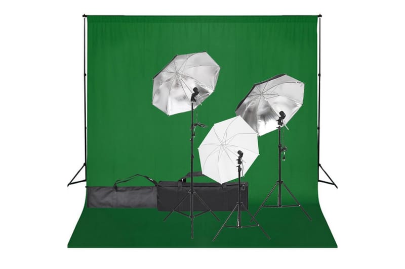 Valokuvastudiosarja valosarjalla ja taustakankaalla - Musta - Valaistus - Hehkulamppu & polttimo - Työvalaistus - Valokuvaus & studiovalaisimet