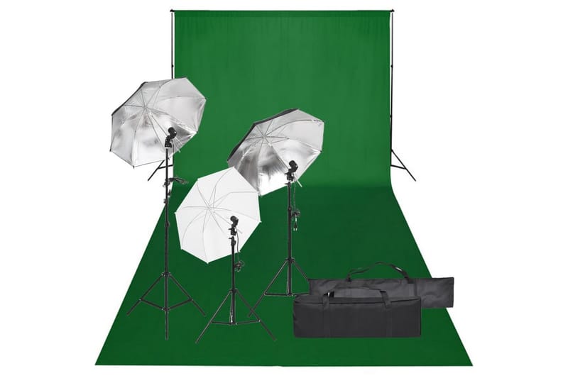Valokuvastudiosarja valosarjalla ja taustakankaalla - Musta - Valaistus - Hehkulamppu & polttimo - Työvalaistus - Valokuvaus & studiovalaisimet