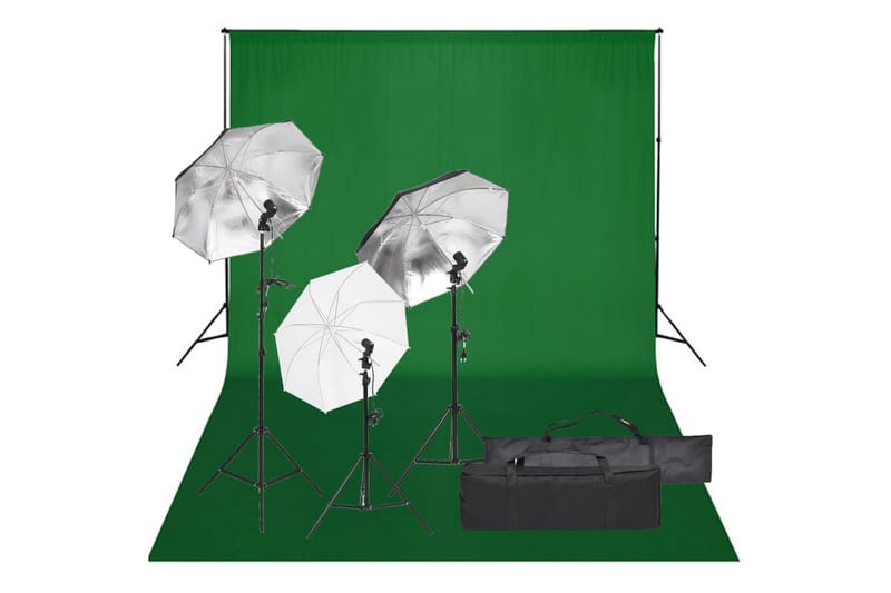 Valokuvastudiosarja valosarjalla ja taustakankaalla - Musta - Valaistus - Hehkulamppu & polttimo - Työvalaistus - Valokuvaus & studiovalaisimet
