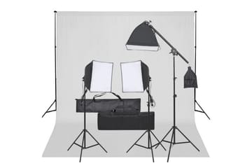 Valokuvastudiosarja valosarjalla ja taustakankaalla - Musta - Valaistus - Hehkulamppu & polttimo - Työvalaistus - Valokuvaus & studiovalaisimet