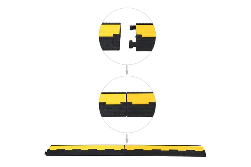 Kaapelisuojarampit 2 kourulla 2 kpl kumi 101,5 cm - Keltainen - Valaistus - Sähkö & energia - Johtojen hallinta & johtojen säilytys - Johtosuoja