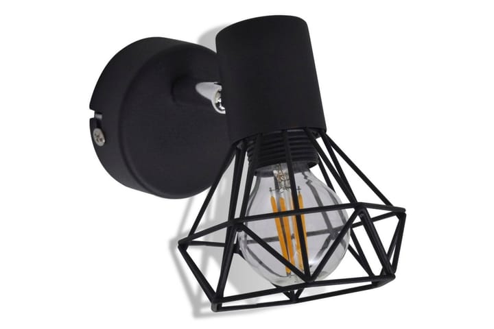 2 x Musta Teollinen Seinälamppu LED Polttimolla - Musta - Seinävalaisin - Kaarivalaisin - PH lamppu - Verkkovalaisin - Seinävalaisin makuuhuone - Lightbox - Tiffanylamppu - Riisipaperivalaisin