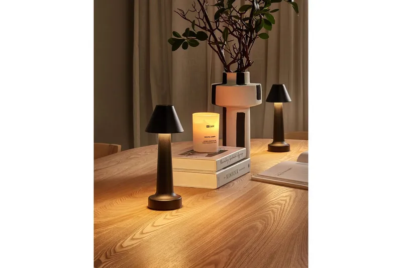 Adasi LED Pöyt ävalaisin 2 kpl 24 cm - Musta - Valaistus - Sisävalaistus & lamput - Erikoisvalaisin - Riisipaperivalaisin