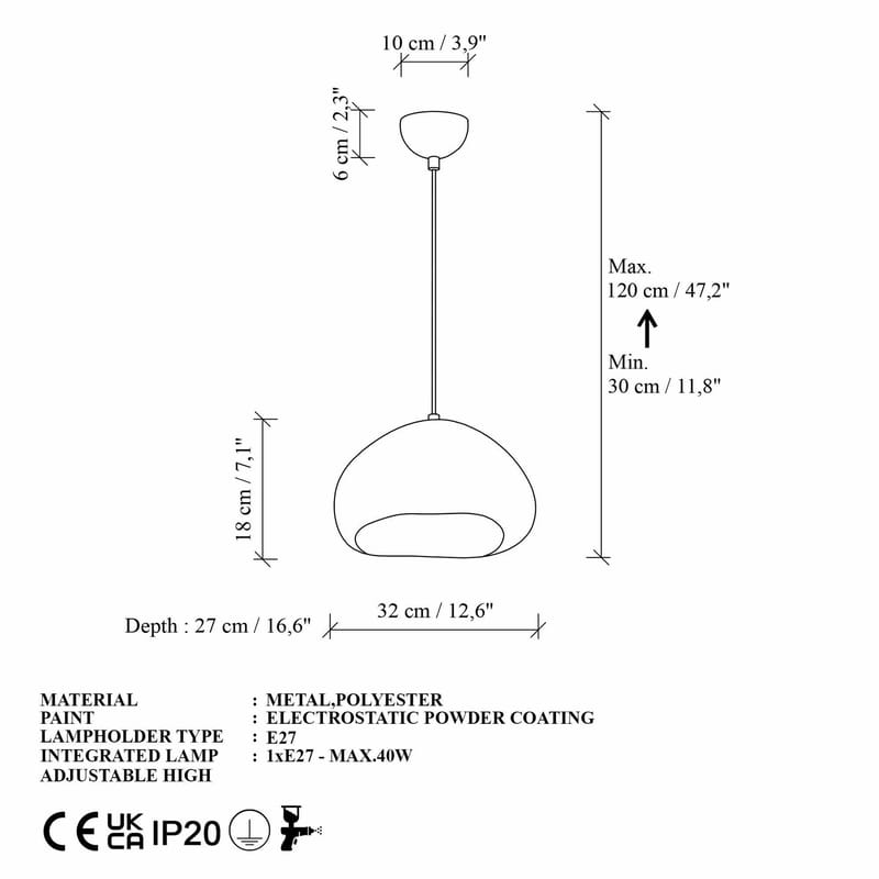 Cadros riippuvalaisin - Valaistus - Sisävalaistus & lamput - Erikoisvalaisin - Riisipaperivalaisin