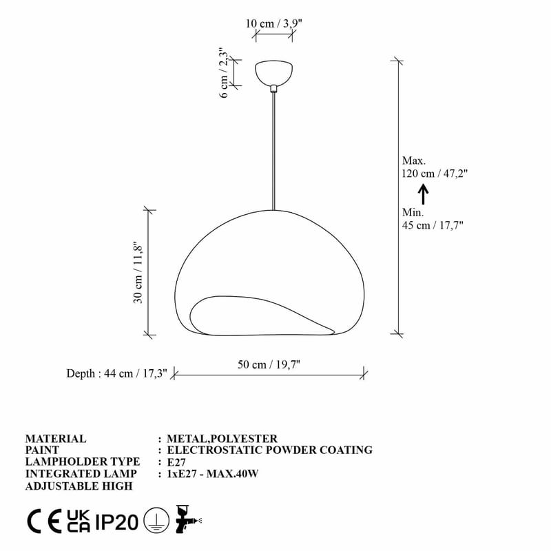 Cadros riippuvalaisin - Valaistus - Sisävalaistus & lamput - Erikoisvalaisin - Riisipaperivalaisin