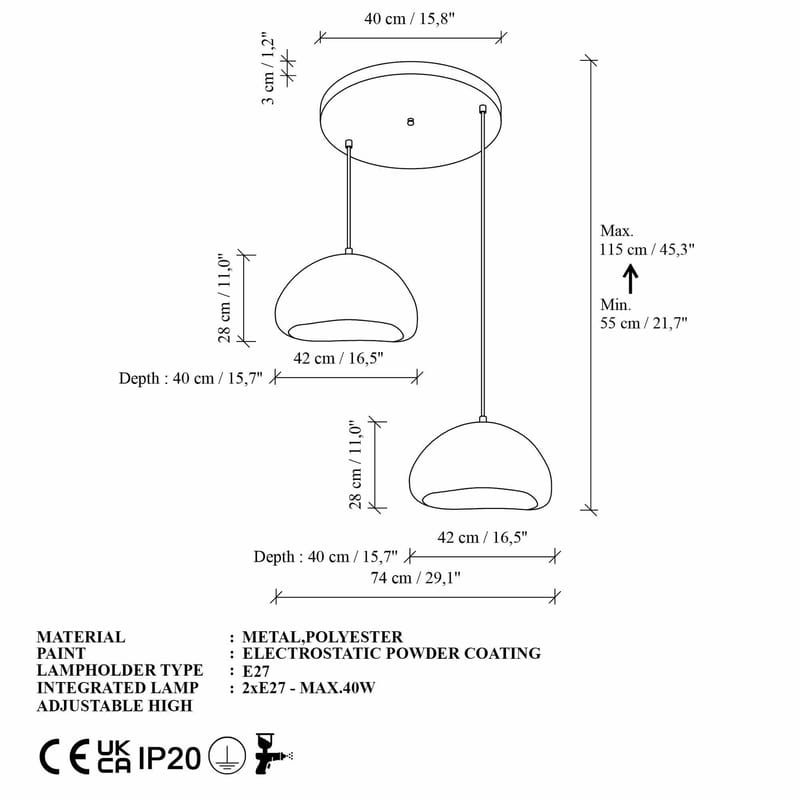 Cadros riippuvalaisin - Valaistus - Sisävalaistus & lamput - Erikoisvalaisin - Riisipaperivalaisin