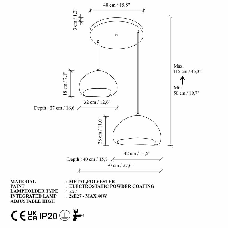 Cadros riippuvalaisin - Valaistus - Sisävalaistus & lamput - Erikoisvalaisin - Riisipaperivalaisin