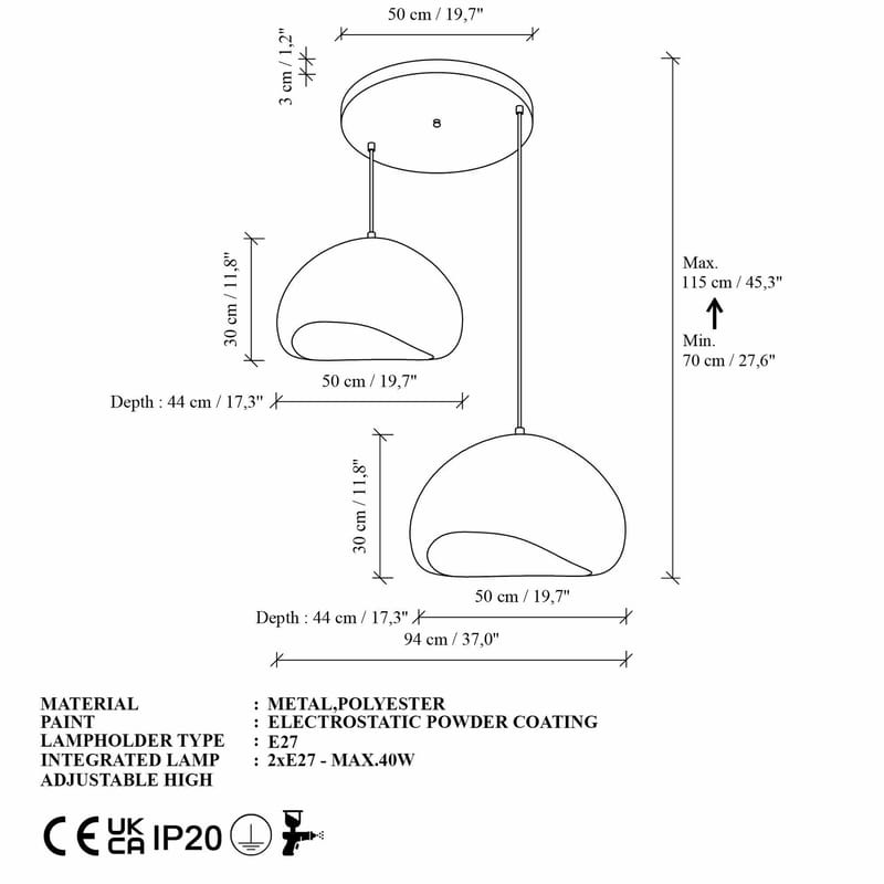 Cadros riippuvalaisin - Valaistus - Sisävalaistus & lamput - Erikoisvalaisin - Riisipaperivalaisin