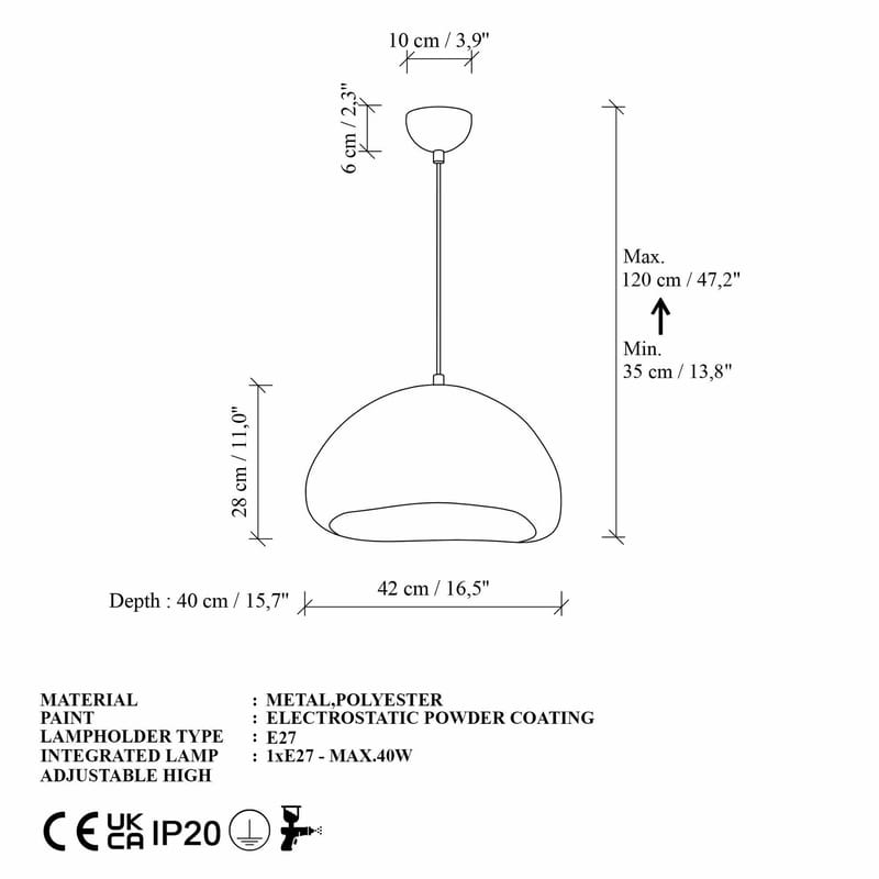 Cadros riippuvalaisin - Valaistus - Sisävalaistus & lamput - Erikoisvalaisin - Riisipaperivalaisin