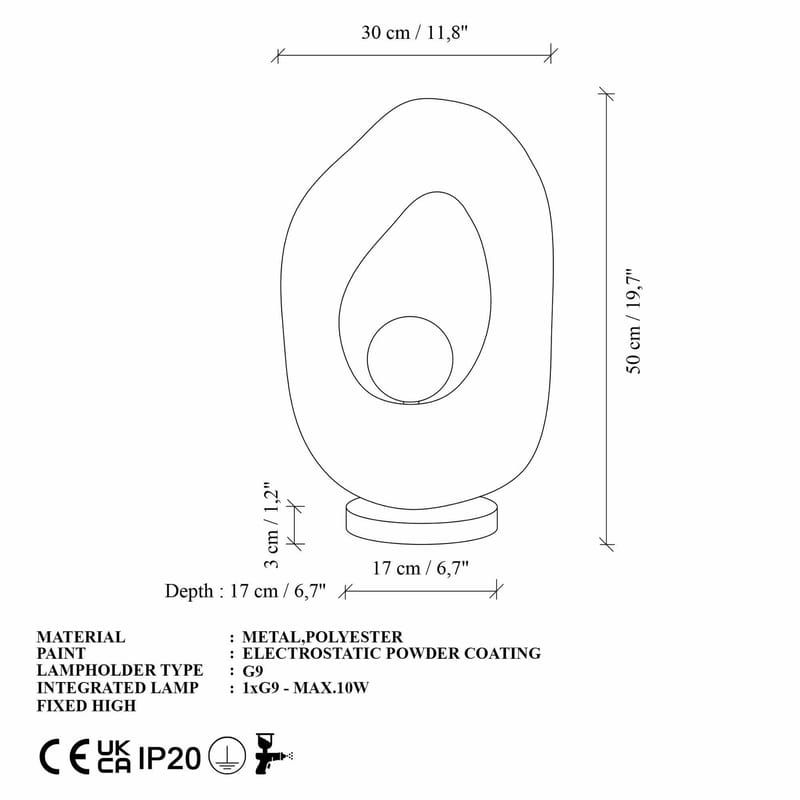 Corlinor pöytävalaisin - Valaistus - Sisävalaistus & lamput - Erikoisvalaisin - Riisipaperivalaisin