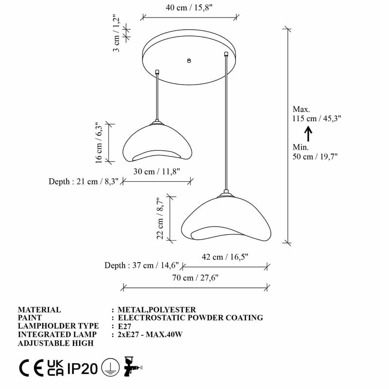 Dasina riippuvalaisin - Valaistus - Sisävalaistus & lamput - Erikoisvalaisin - Riisipaperivalaisin